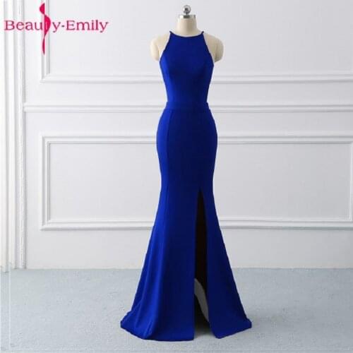 Beauty Emily Royal Blue Mermaid Evening Dresses 2021 Long Formal Evening Gowns Party Prom Formal Party Dress reflective dresses