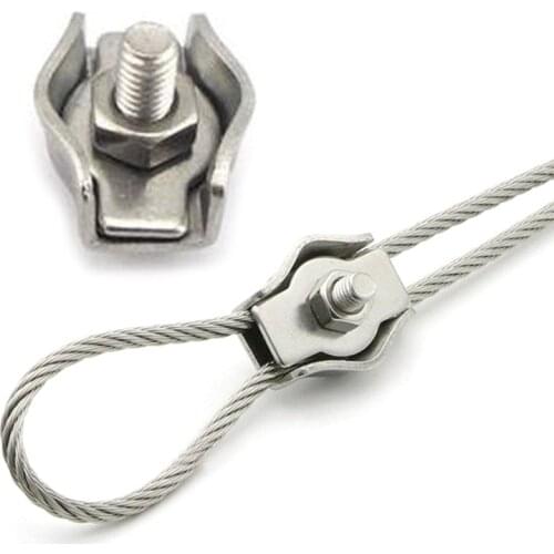 2mm 3mm 4mm 5mm Wire Rope Clamp Thimble Simplex Duplex Stainless Steel Wire Rope Simple Grip M2/M3 Cable Clamps Caliper