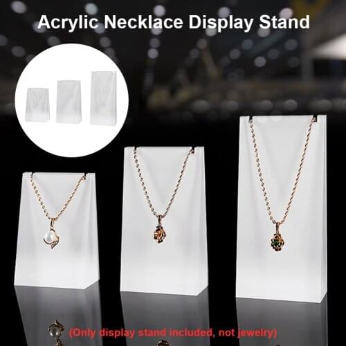 3Pcs/set Clear Acrylic Necklace Display Stand Fine Exhibition Jewelry Holder Store Jewelry Showcase Shelf Organizer
