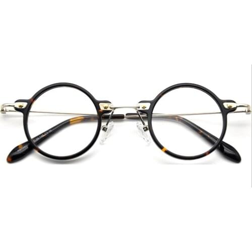 80146 Acetate Round Retro Glasses Frame Handmade Male Female Optical Fashion Computer Eyeglasses