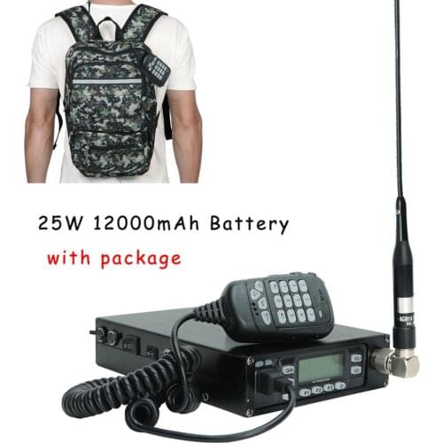 ABBREE 25W Sports Backpack Packable VHF/UHF Dual Band ham Amateur Car Mobile Radio Transceivers 12000mAh battery Walkie Talkie