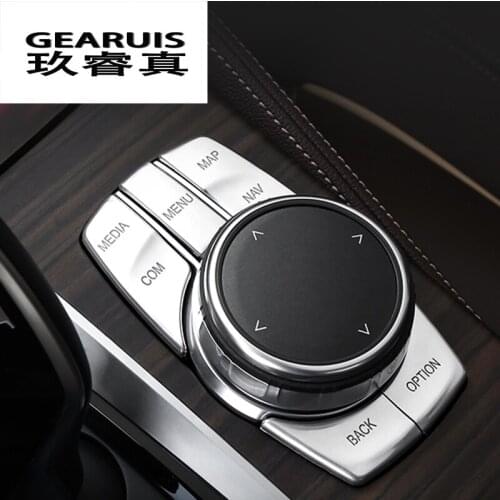 Car styling Interior Multimedia Buttons Cover Decorative Frame trim Stickers Accessories for BMW 5 series G30 G38 Accessories