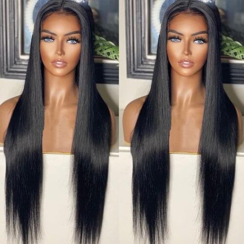 Glueless Silky Straight Wigs Lace Front with Baby Hair Daily Wear Lace Wig Synthetic Hair High Tempreture Soft Hair