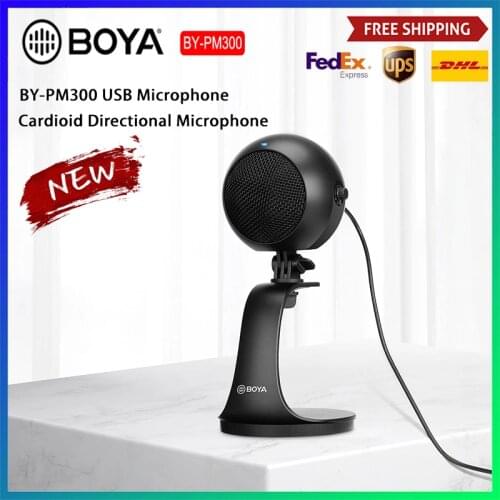 BOYA BY-PM300 Desktop Microphone Cardioid Directional Gain Control For USB Computer Windows Mac PC Android Type-C Smartphone Mic