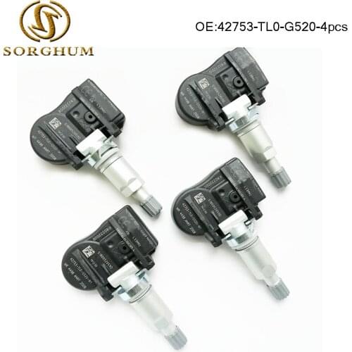 4pcs 42753-TL0-G520 TPMS Tire Pressure Sensor For 14-20 Honda Jazz 433MHZ 42753TL0G53,42753-TL0-G54
