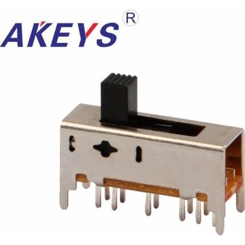 10pcs SS-25D01-G5 Double pole five throw 5 position slide switch 12 pin DIP type with 4 fixed pin handle heights