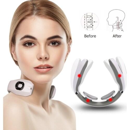 Electric Neck Back Pulse Massager Infrared Heating Cervical Vibrator Shoulder Acupuncture Scraping Massager Health Care Relaxing