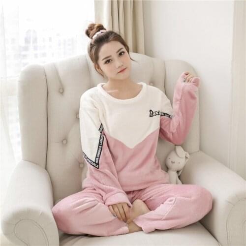 Flannel Adult Animal Pijama Full Sleeve pajamas for women Warm Homewear Pyjama Suit Soft comfortable Sleepwear Night Clothes Set