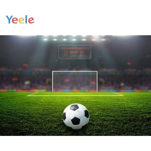 Yeele Football Field Baby Birthday Party Bulb Gate Photography Backgrounds Kid Customized Photographic Backdrop For Photo Studio