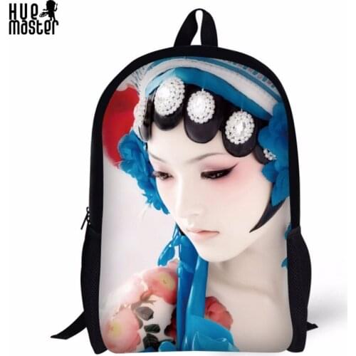HUEMASTER Backpacks for Teenagers Children School Bags 17 Inch Printing Backpack Chinese Style Back Pack Sac a dos femme
