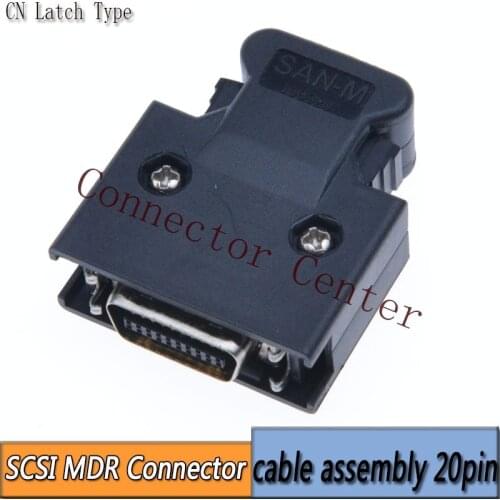 MDR Cable Connector plug male 20-Pin Compatible With 3M SCSI CN Connector 10320 10120 with latch