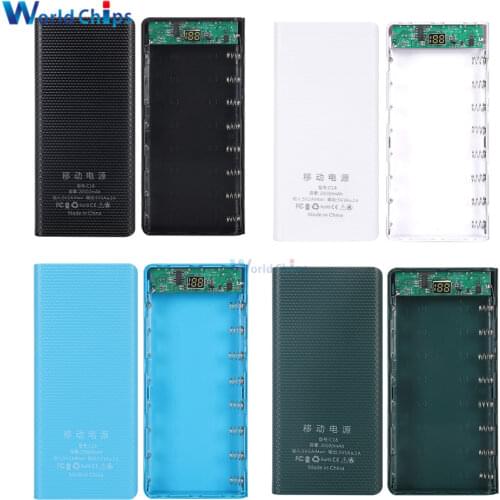 8x18650 Battery Charger Box Power Bank Holder Case Dual USB LCD Digital Display 8*18650 Battery Shell Storage DIY Kit No Battery