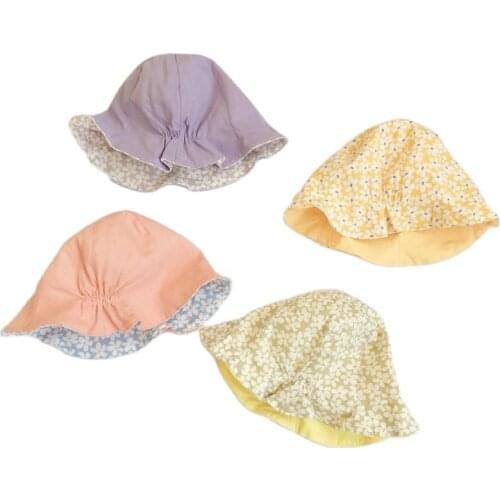 LDSLYJR 2021 flower print two sides Bucket Hat Fisherman Hat outdoor travel hat Sun Cap Hats for child boy and girl 81