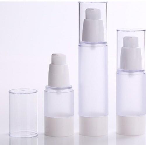 New 15ml 30ml 50ml Frosted Airless Pump Vacuum Bottle Toiletries Travel Cosmetic Container Refillable Plastic Dispenser Bottles