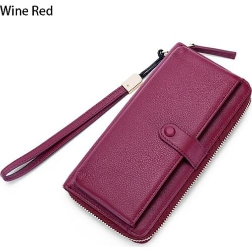 Fashion Women Long Wallets Genuine Leather Female Long Clutch Lady Wallet Portomonee Luxury Brand Money Bag With Coin Pouch bag