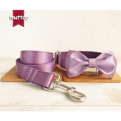 MUTTCO high quality pet dog ID tag collar leash THE LILAC self-design adjustable puppy nameplate collar 5 sizes UDC117