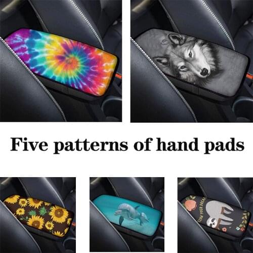 AIMAAO Tribal tie dye printing soft car center console armrest cover pad, colorful design general style