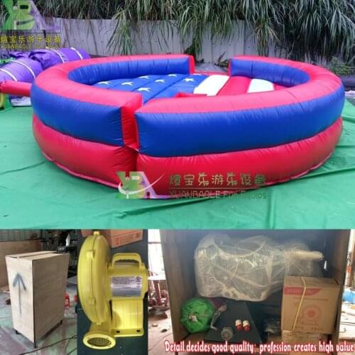 Coin-operated Fun Equips Adjustable Speed Inflatable Mechanical Bull Rodeo USA Flay Riding Bouncer