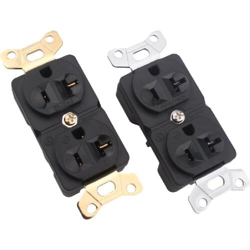 Gold-plated US Power Plug 20A Wall Plug HIFI Audio Power Filter 86 Bottom Box Socket