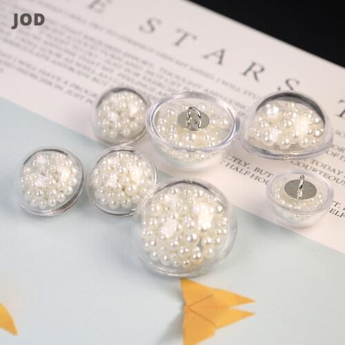 Botones Transparent Pearl Button for Women Clothing Female Coat Dress Buttons Decorative Up Sewing Accessories 18mm Needlework