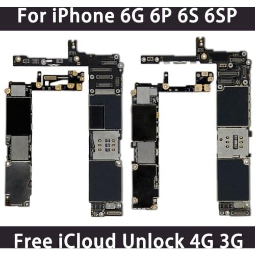 Unlocked Motherboard For iPhone 6 6 Plus 6S 6S Plus 16GB 32GB 64GB 128GB Original Logic Board Free iCloud Plate Good Board