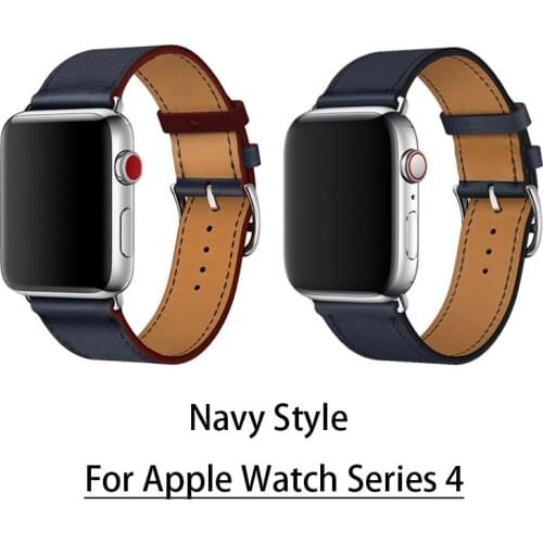 For Apple Watch Series 4 Newest Leather Strap Single Tour Genuine Leather Watchbands For Apple Series 1 2 3 herm Strap 38mm 42mm