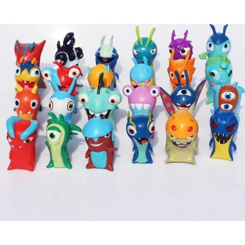 Cute 24pcs/set Anime Cartoon 4.5-5cm Mini Slugterra PVC Action Figures Toys Dolls Child Toys