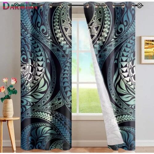 DARMIAN Polynesian Tribal European Style Modern Blackout Curtains for Bedroom Home Decor Thermal Insulated Window Curtain 2021