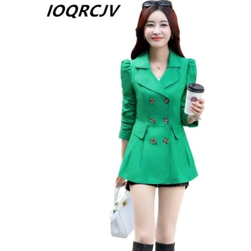 New Women Trench Coat 2019 Spring Autumn Casual Solid Color Slim Double-breasted Short Coat Female Office Windbreaker Outwear
