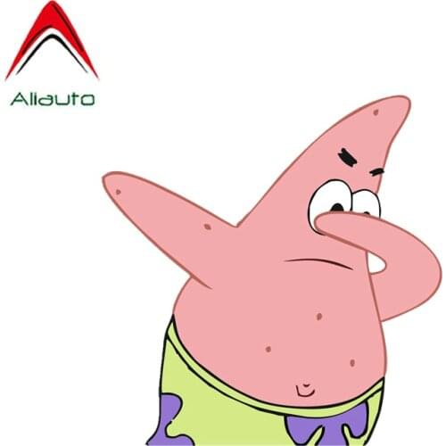 Funny Car Sticker for Patrick Dab Peeking Cartoon Window Car Truck PVC Decal Laptop Decor Waterproof Cover Scratch 10cmX15cm