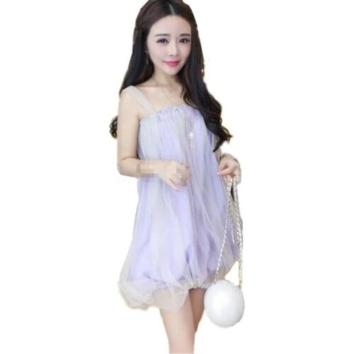 ZB2445 Summer 2019 new womens wear fashion sexy fairy wipe breast gauze princess bubble dress cheap wholesale