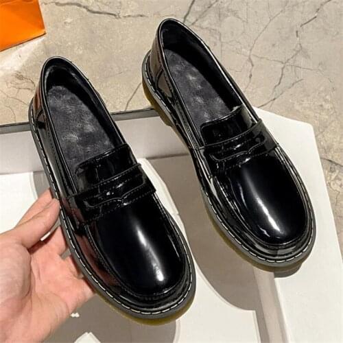 Full Season Patent Leather Women Oxford Loafers Winter Warm Feelce Ladies Flats Platform Mary Jane Shoes Girl Lolita Shoes