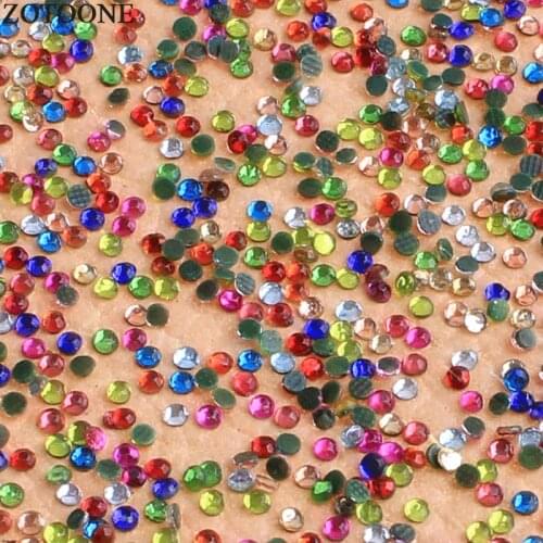 ZOTOONE 2MM HotFix FlatBack Glass Mix Color Rhinestones For Nail Art Crystal Stones For Clothing Decorations Strass Applique E
