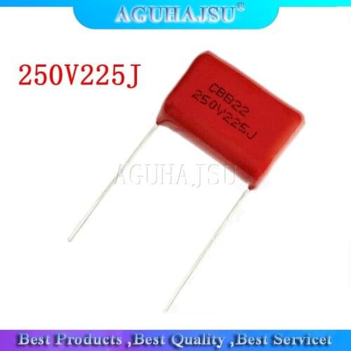 10PCS 250V225J Pitch 20MM 250V 225 2.2uf CBB 250V225 Polypropylene film capacitor