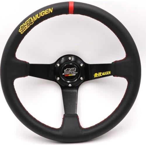 14inch MUGEN Genuine Leather Drifting Steering Wheel For Honda Racing Car