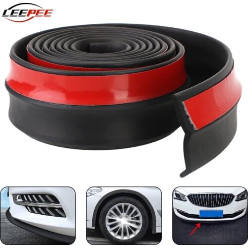 2.5m Car Front Bumper Protector Lip Skirt Rubber Strip Exterior Mouldings Retrofit Kit Auto Accessories Replacement Decoration