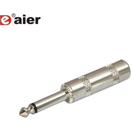 5PCS CT6353 6.35MM Mono Phone Jack Metal Plating Metal Housing Audio 1/4 Jack Plug Mini Jack