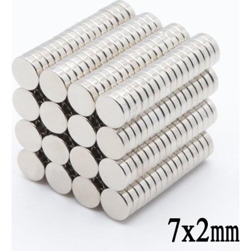 500pcs 7x2mm neodymium magnet 7mm*2mm strong rare earth neodymium magnets NdFeB permanent round magnetic
