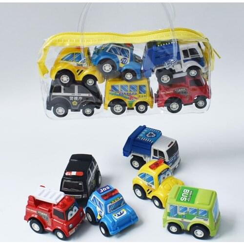6Pcs/set Diecast Metal Alloy Model Toy Car Gift For Kids Car Toy Children Kids High Quality Plastic Cars Toys Cartoon Cars