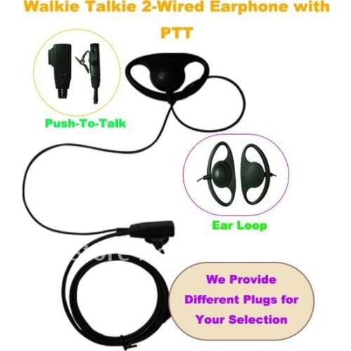 Freeship CB radio headphone Fashionable Walkie Talkie 2 Wire Earpiece /MIC with PTT (Push to Talk) headset for portable radio