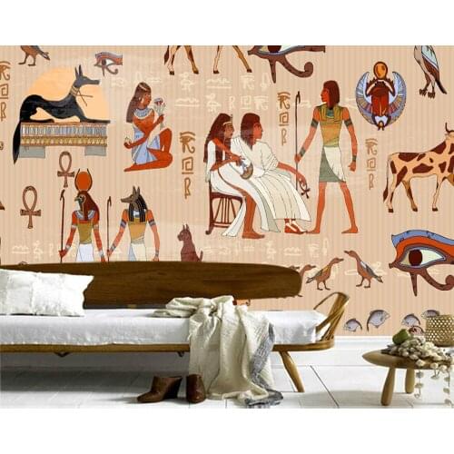 Papel de parede Ancient egypt seamless pattern 3d wallpaper mural,living room TV sofa wall bedroom wall papers home decor
