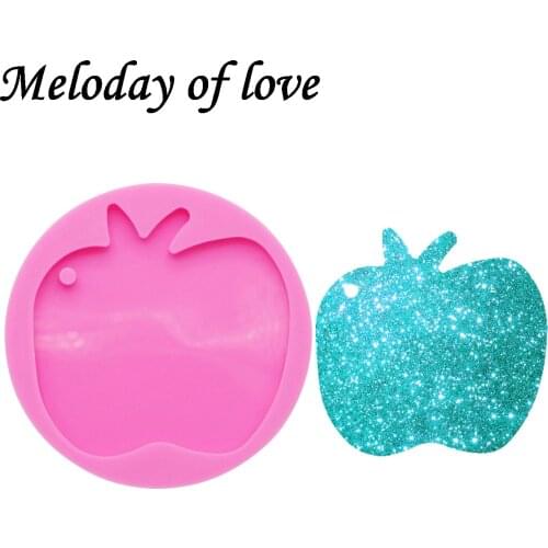 Shiny Glossy Apple Epoxy Resin Mold DIY Silicone Mold for Keychain Necklace Jewelry DY0082