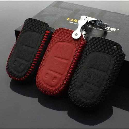 Key cover for jeep 2016 fiat Freemont 2016 jeep Cherokee GrandCherok 2017 leather case wallet key3s