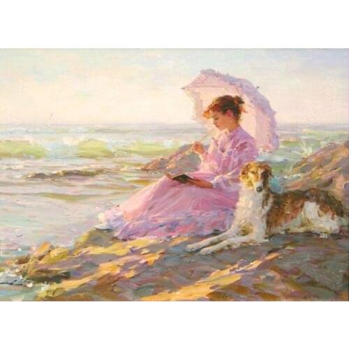 Diy Diamond Painting Cross Stitch 2016 Square Crystal Diamonds Mosaic Kit Portrait Needlework Embroidery Beauty The Sea