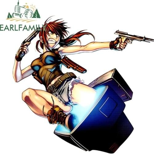 EARLFAMILY 13cm x 12.8cm for Black Lagoon Revy Funny Car Stickers Anime Waterproof Decal Refrigerator Trunk Car Door Protector