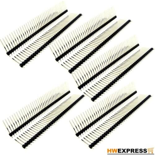 HWEXPRESS Hot 10 Pcs 1x40 Pin 2.54mm Pitch Straight Single Row PCB Pin Headers