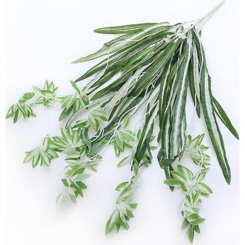 65cm 5 Fork Hanging Artificial Plants Green Leaves Fake Chlorophytum Flower Bouquet Silk Leafs large Foliage Wall Decor For Home