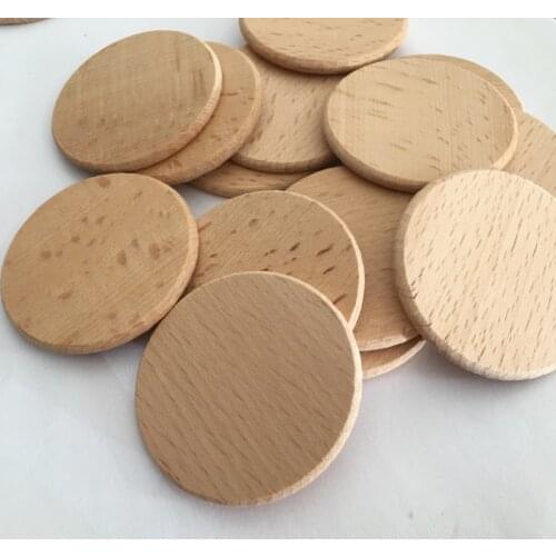 100pcs 50mm Wooden Unfinished Round Circles Natural Blank Wood Discs Slices Cutouts for Crafts, Home Decorations and Ornaments