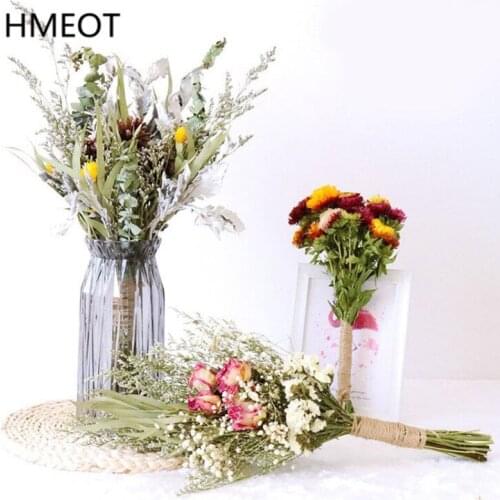 Hot 40cm Dried Flower Bouquet Art DIY Manual Dried Plants Arrangement Collocation Photography Props Gypsophila Home Decoration