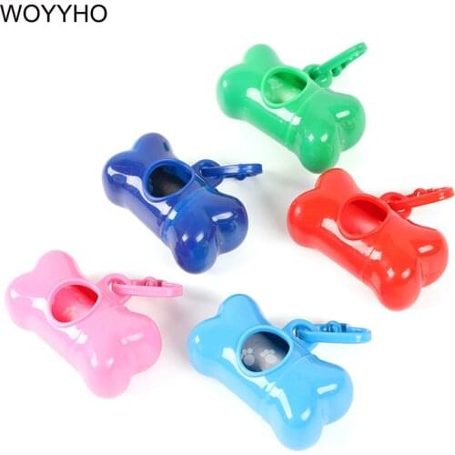Lovely Bone Shape Pet Dog Garbage Bags Dispenser Box Pet Waste Poop Bag Storage Boxes Eco-Friendly Pet Supplies Randomly Colors